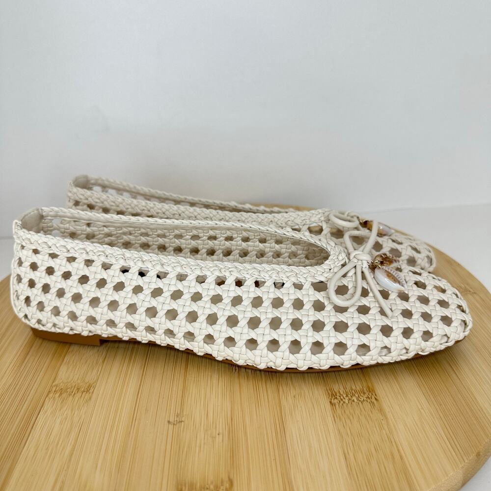 Cushionaire Witty Woven Ballet Flats Slip On Square Toe Coastal Size 7.5 NEW